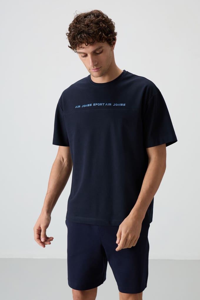 Overmaatse T-shirt met ronde hals en print