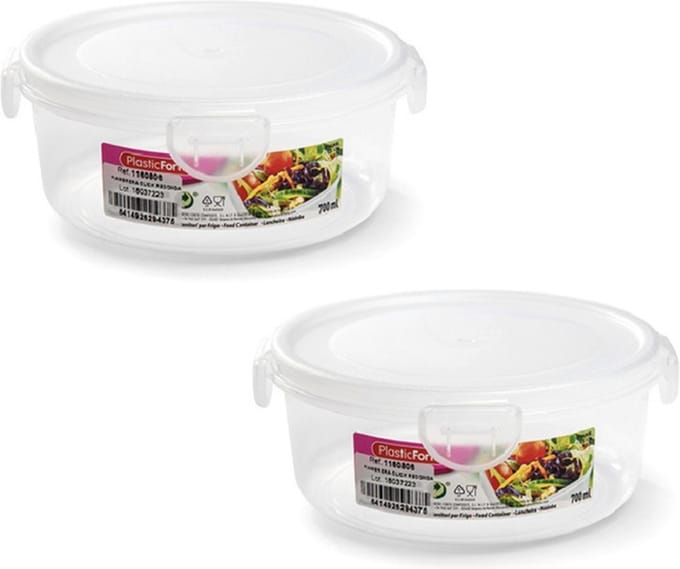 Plasticforte Vershoudbakje vriezer/magnetron - 6x stuks - 700 ml - kunststof