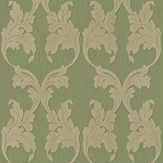 Textiel look behang Profhome 956284-GU textiel behang gestructureerd in textiel look mat groen 5,33 m2