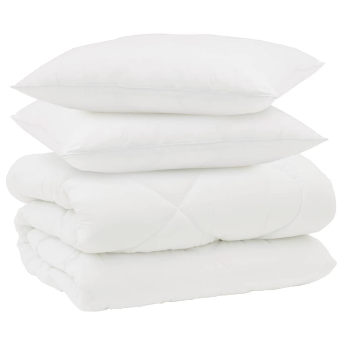 vidaXL - Winter - Duvet - met - kussen - 3 - st - Wit - Microvezel