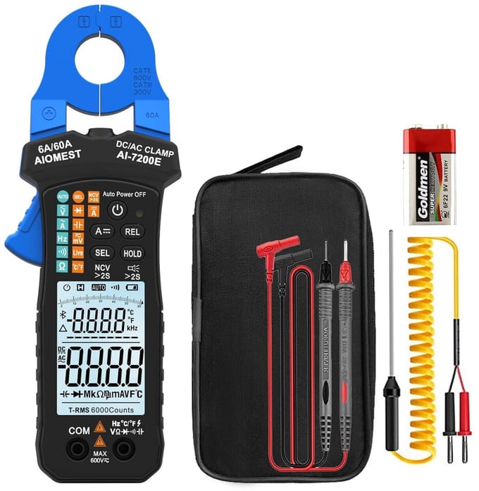 Digitale Multimeter 6000 Counts Clamp Meter voor AC/DC Spanning en Stroom met Grote LCD