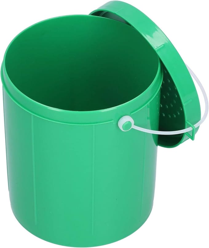 Visaas emmer - Aas container - Buiten vissen - Ademend deksel ontwerp - 12x10x9cm - Groen