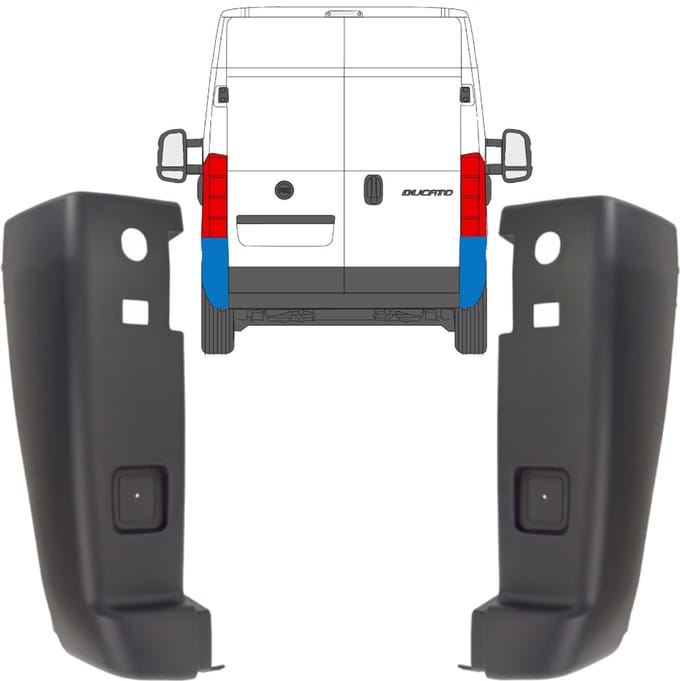 Achterbumper hoek voor Peugeot Boxer 2006-2018 / Set