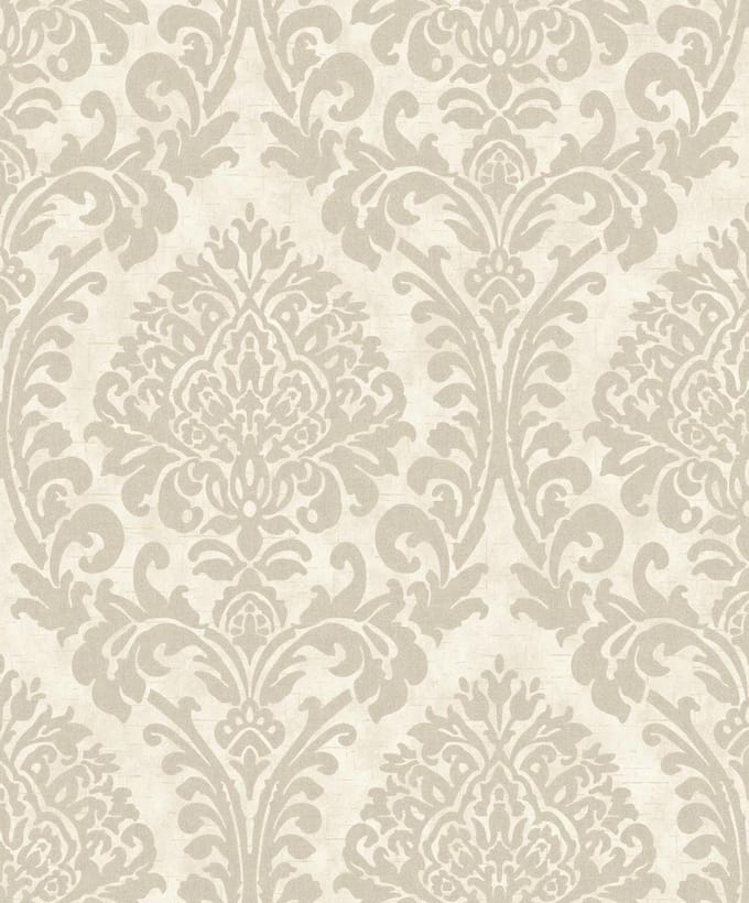 Nomad Chenille Damask licht beige - A50103