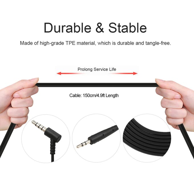 3,5 mm naar 2,5 mm audiokabel voor BOSE OE2 hoofdtelefoonsnoerlijn Non-Line control