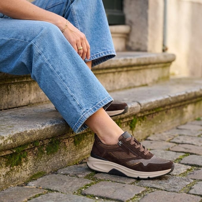 Gabor Gabor Rollingsoft Sneakers brons Leer