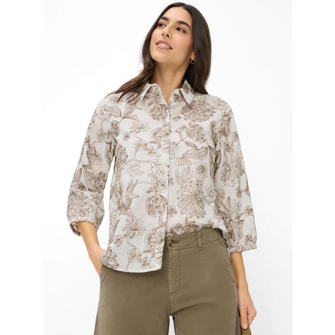 Brax Dames Blouse  Style VICKI mocha brown, donkerbruin, maat 38