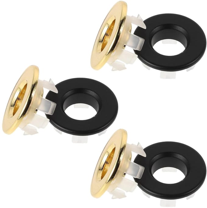 Wastafel Overloopring - Afdekking Ring - Wateroverloop Voorkomen - Universele Pasvorm - 6 Stuks - Chroom