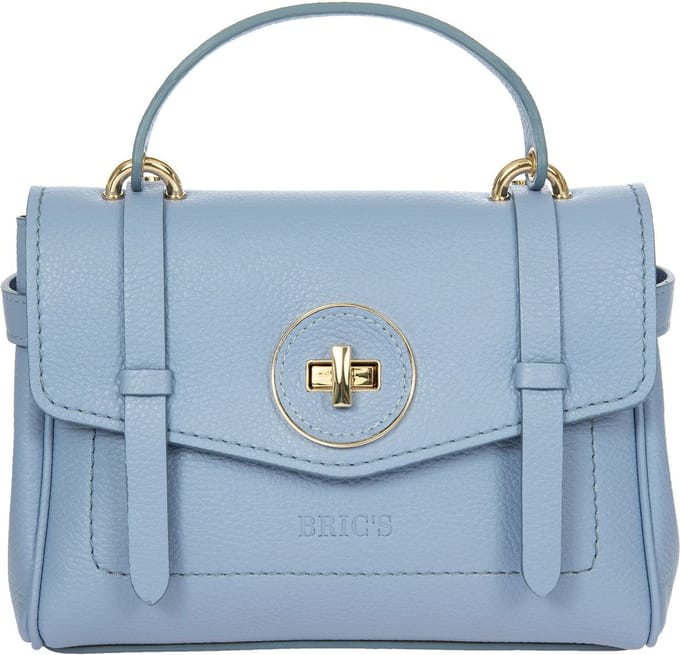 BRIC'S Leren Schoudertas Handtas Gondola Ninfea Bag Violet Lichtblauw