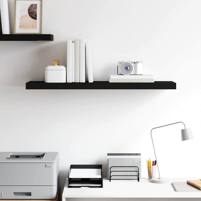vidaXL - Wandschap - zwevend - 90x23,5x3,8 - cm - MDF - zwart