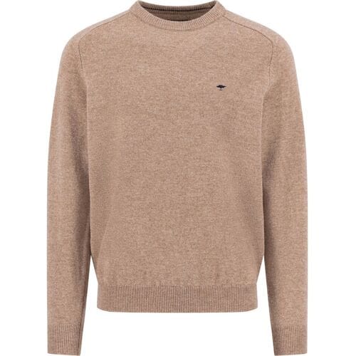 Fynch-Hatton Trui Supersoft Lambswool O-Neck Taupe / male