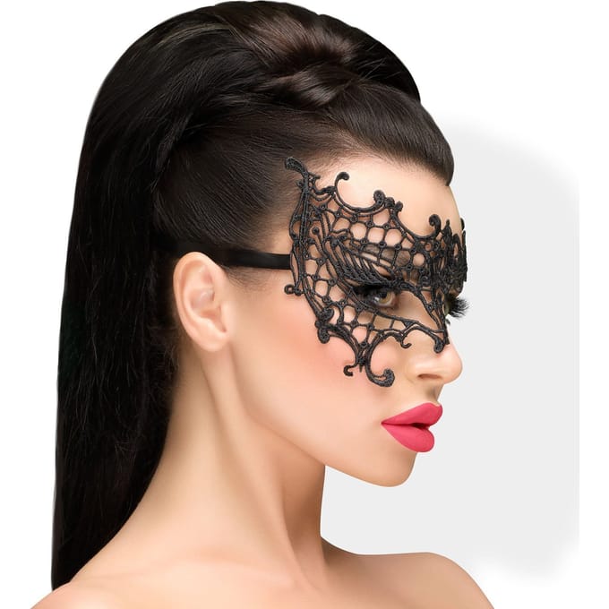Elegante masker van zwarte kant