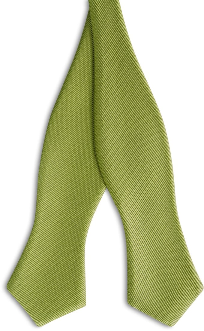 Zeegroene Zelfbinder Grosgrain Vlinderdas met Ruitvormige Punt