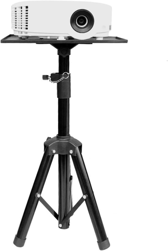 Projector standaard - Vloerstatief Beamer - Thuisbioscoop Setup - Verstelbaar Dienblad - 105-180cm Hoog - Wit