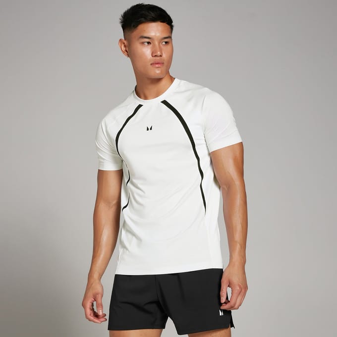 MP Heren Tempo Panel T-Shirt - Wit - S