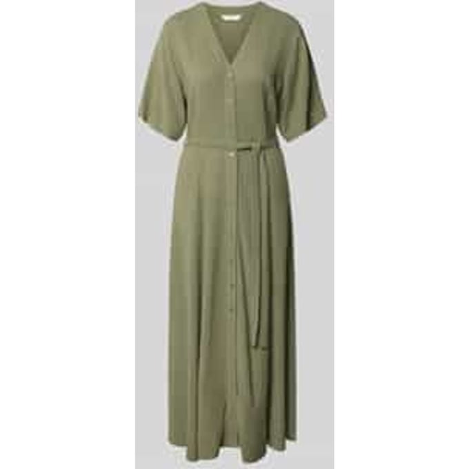 regular fit linnen jurk met V-hals model 'VIVA'