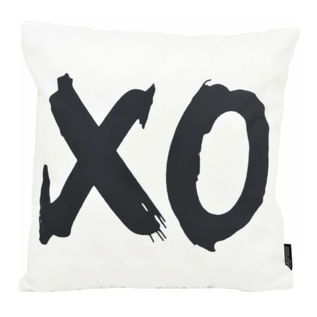 XO XO White Kussenhoes | Katoen / Polyester | 45 x 45 cm | Zwart/Wit