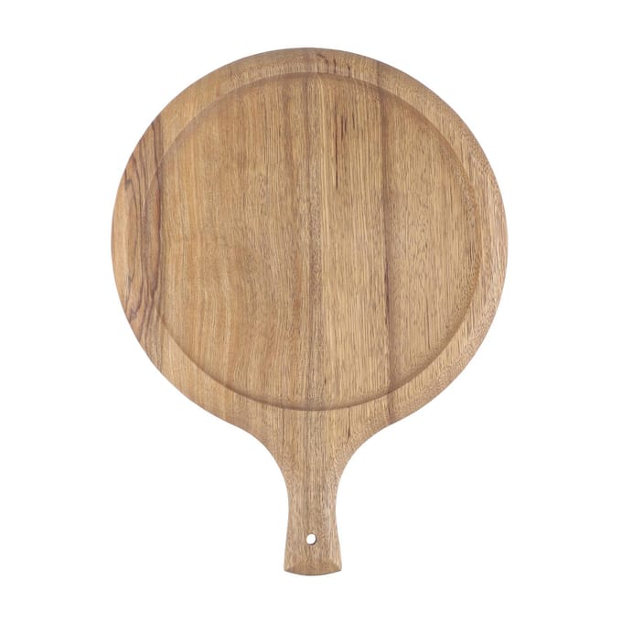 Houten Pizza Dienblad Rond Pizza Bord met Handvat Snijplank Bakvorm Keuken Bakgereedschap beige