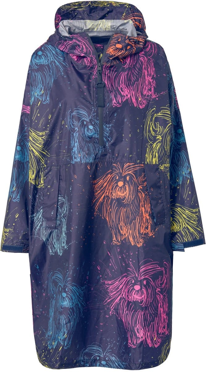 Laurasøn - Dames - Functionele regencape unisex print capuchon - Hortensia - Maat 1