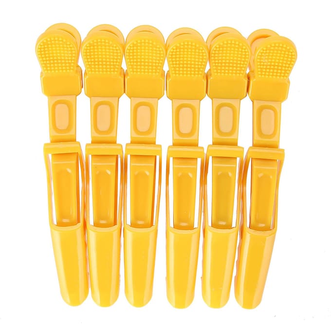 6 stuks krokodillenhaarspeldjes, antislip, enkele punt, haarsectie, klauwsluitingen, geel