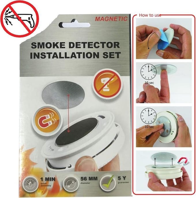 Magnetische Montageset Rookmelder - Diameter 56 mm