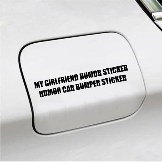 Bumpersticker - My Girlfriend Humor Sticker - 3,5 X 20,6 - Zwart