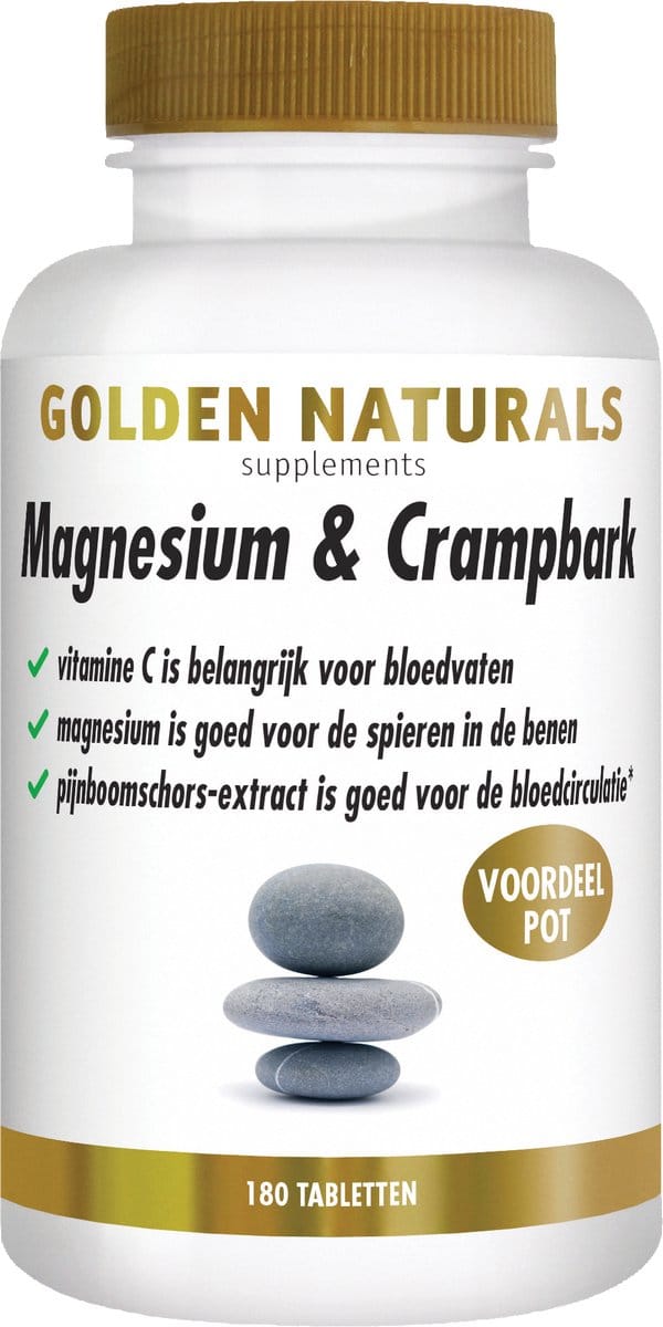 Golden Naturals Magnesium & Crampbark (180 tabletten)