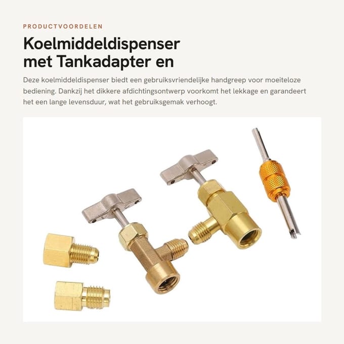Dailygoods - Koelmiddeldispenser met Tankadapter en Lekvrije Dispenserklep