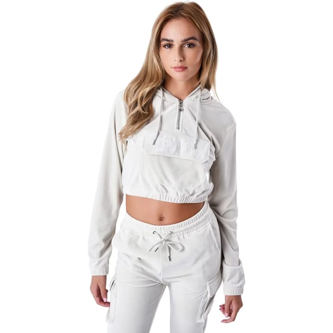 Sweatshirt capuchon court fluwelen vrouw Project X Paris