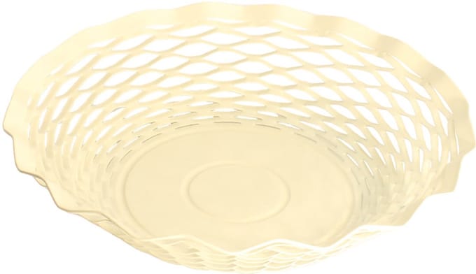Broodmandje van RVS - Vintage - Rond - Vanille/crème - Ø 24 x H 5 cm