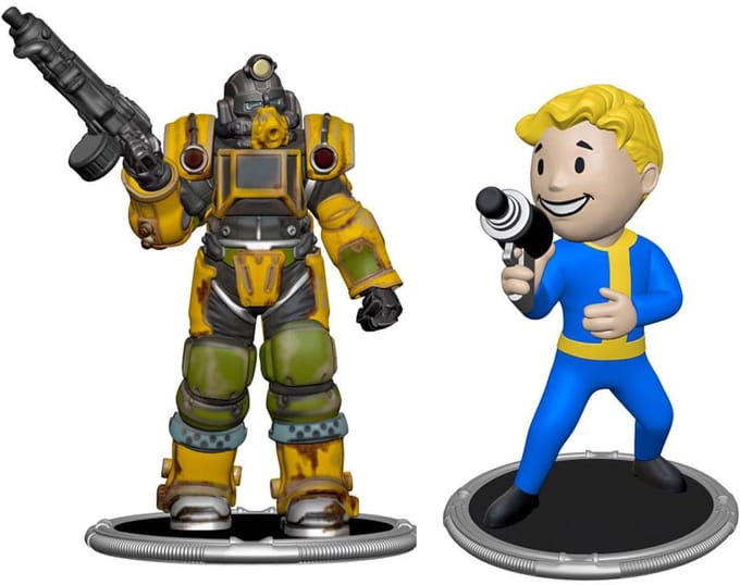 Syndicate Collectibles Fallout Mini Figuur 2-Pack Set A Excavator & Vault Boy (Gun) 7 cm Beeld