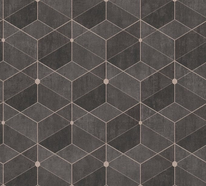 GEOMETRISCH BEHANG | 3D - bruin goud - A.S. Création Titanium 3