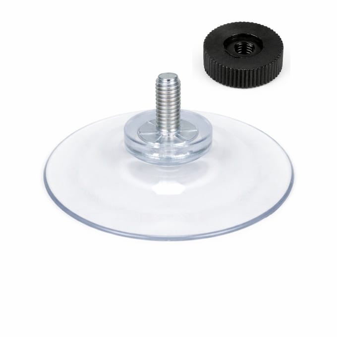 40mm Transparante Zuignap met Schroefdraad + Zwarte Kartelmoer - type: GZ-463-ZM