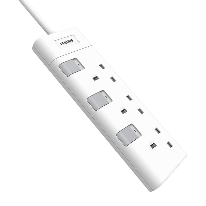 Philips 3-weg Stekkerdoos 230V – 2 Meter Kabel – Stopcontact Uitbreiding