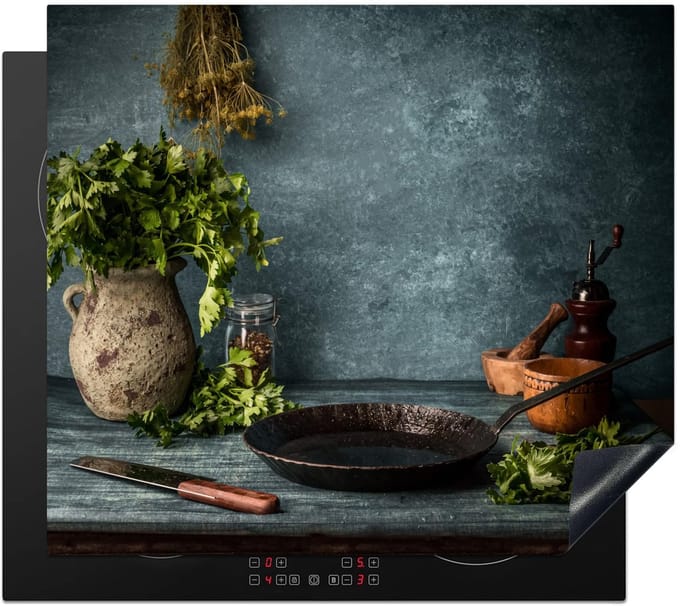 Dailygoods- Inductiekookplaat Beschermer 60x52 cm - Antislip Mat - Keuken Decoratie - Functioneel Design - Stijlvolle Afdekplaat - Modern Keukenaccessoire - Keukenmat