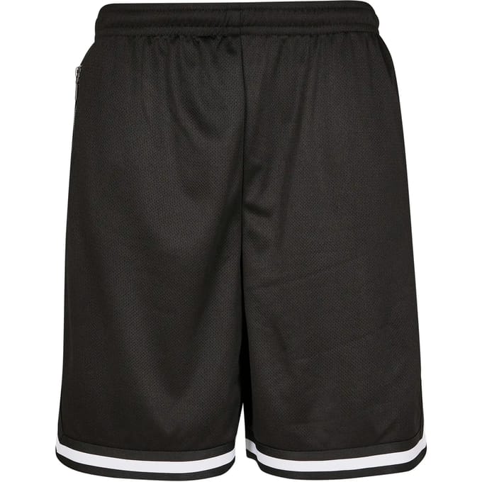 Urban Classics - Premium Stripes Mesh Korte broek - M - Zwart