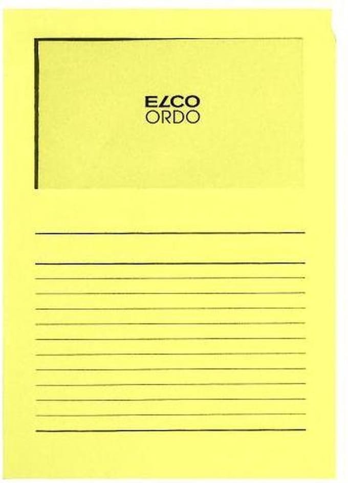 Elco Ordo Cassico L-map met venster A4 100 stuks 220 x 310 mm lichtgeel