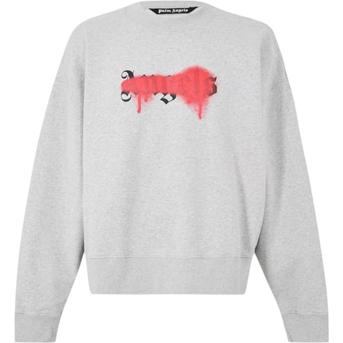 Palm Angels Heren Regular Sweatshirt (Grijs/Rood)