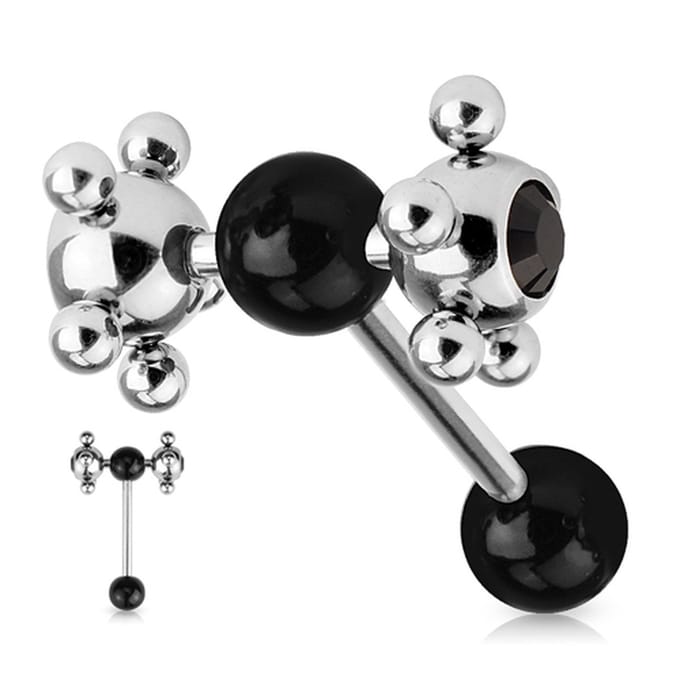 Tongpiercing xtreme 1.6x16 - zwart - LMPiercings
