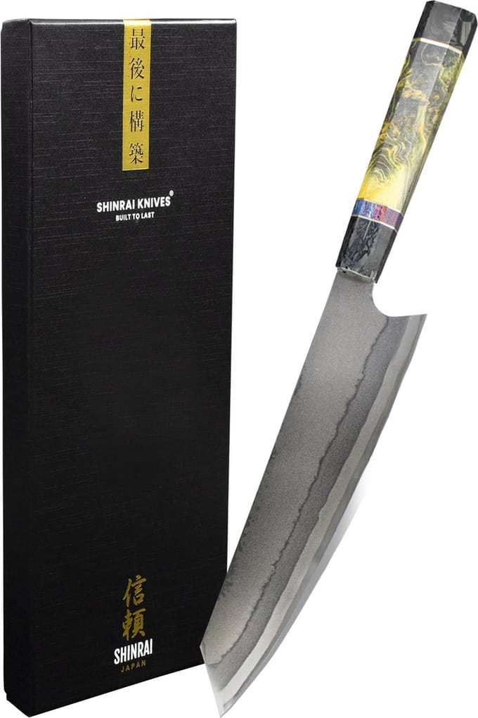 Shinrai Japan - Japans Koksmes 23 cm - Koksmes - Mes - Special 7 Layer Edition - Met Luxe Geschenkdoos