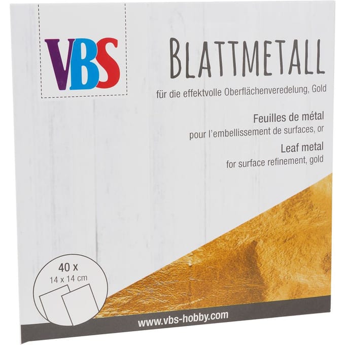 VBS Metaalblad, 40 vellen - Goudkleurig
