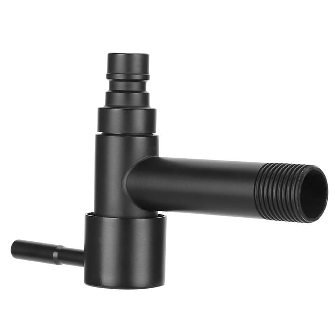 G1/2in Zwart Roestvrij Staal Wasmachine Kraan Enkel Koud Spoelbak Kraan Waterkraan Zwart Kort black
