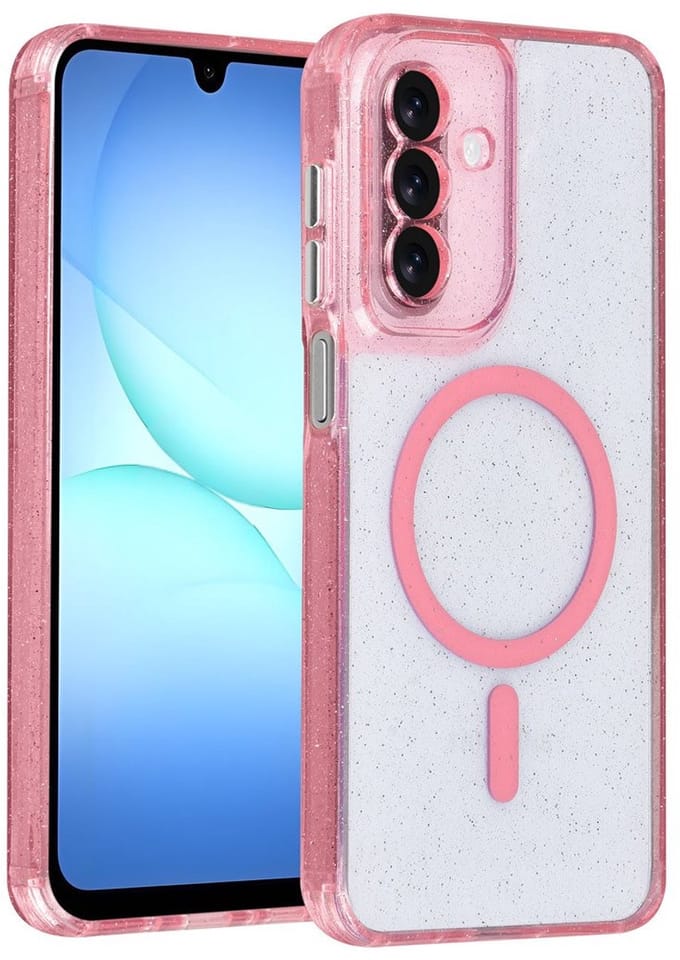 TUNIQ Back cover - Galaxy A17 - Pink - Glitterdesign - Magsafe Ondersteuning