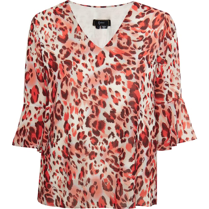 Faina Blouse shirt Dames Rood Veelkleurig