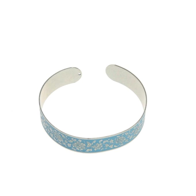 Behave - Klemarmband blauw bloemen - Boho accessoire - Zomerstijl