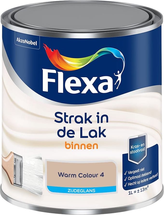 Flexa - Strak In De Lak Binnenlak Zijdeglans - Warm Colour 4 - Mengverf - 1 L