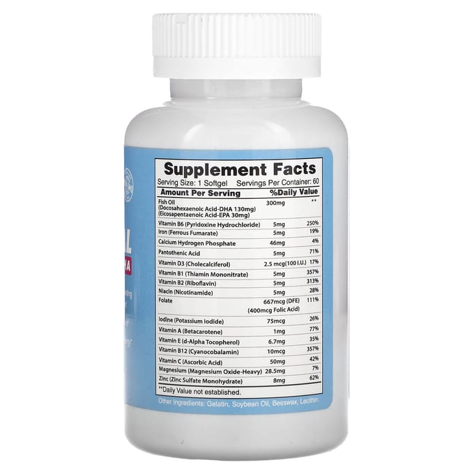 Secrets du thé, Vidalocity, vitamines prénatales, avec DHA, 60 gélules