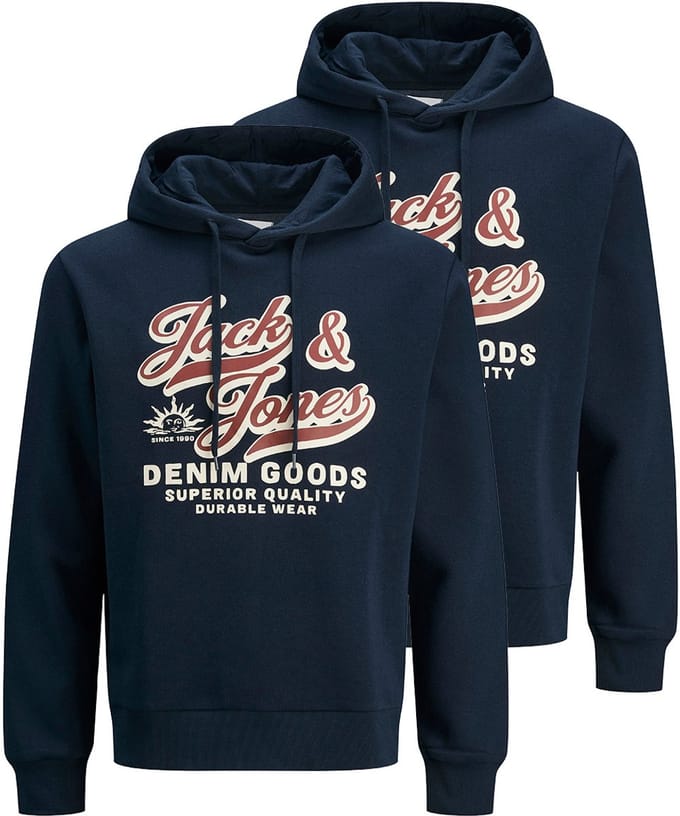 Jack & Jones Heren hoddie 2 pack Logo