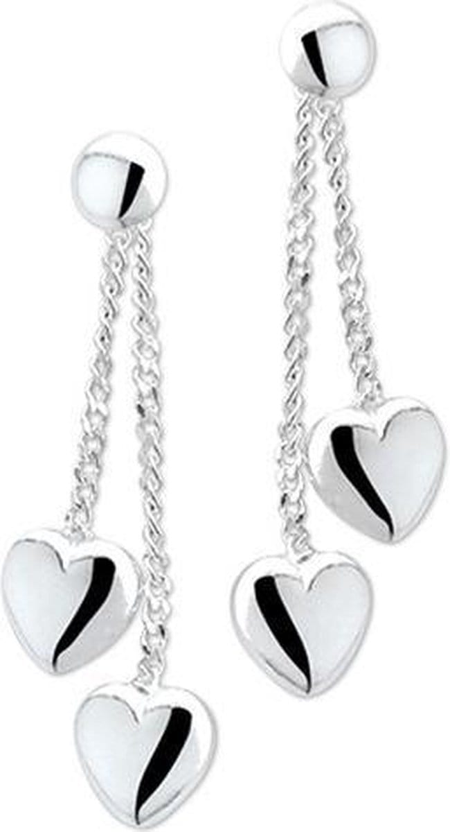 TFT Oorhangers Hart Zilver Gerhodineerd Glanzend 5 mm x 5 mm
