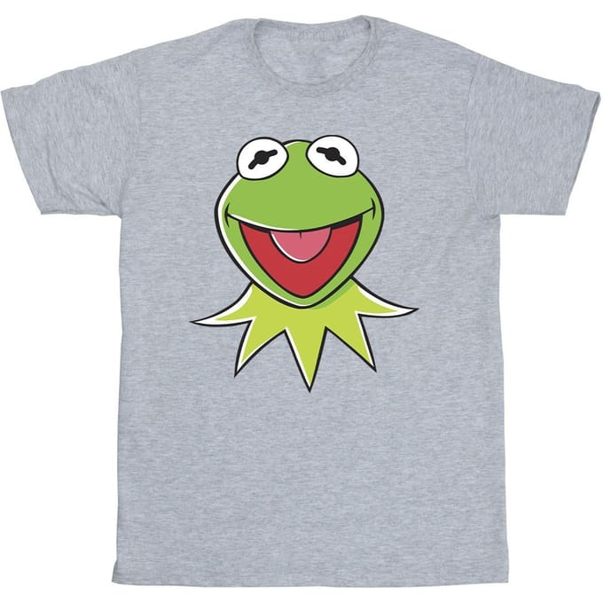 Disney Heren Muppets Kermit Hoofd T-Shirt (Sportgrijs)